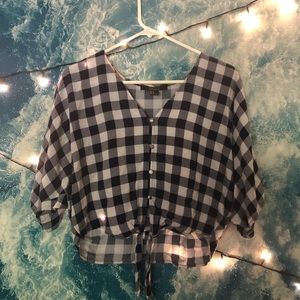 Navy checkered shirt